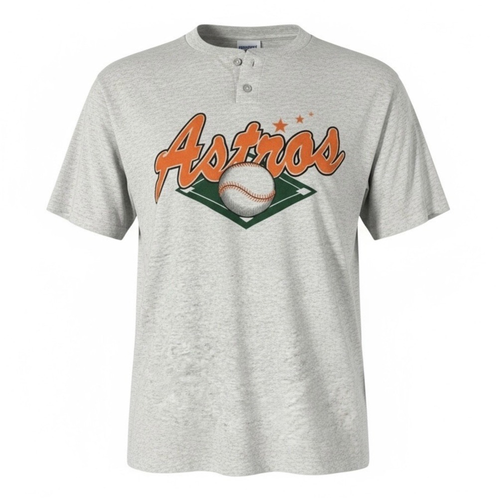 VTG Reach Houston Astros‎ T-shirt Single Stitch Gray Men's Size XL Made In USA